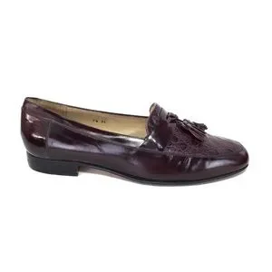 Bally | Shoes | Bally Maroon Leather Crocodile Tassel 
